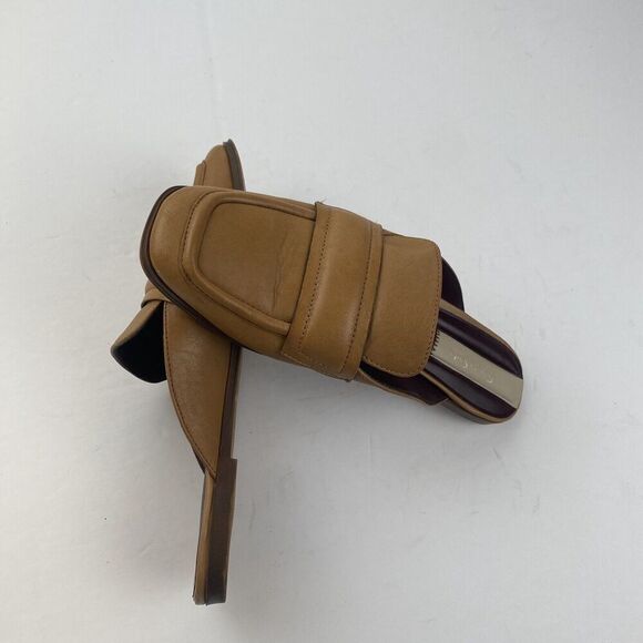 Franco Sarto Womens Duval Slip On Mule Shoes Size 7.5 M Tan Leather Square Toe - Picture 5 of 16